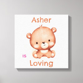 Impressão Em Tela Urso Marrom de Afirmação Personalizada para Crianç