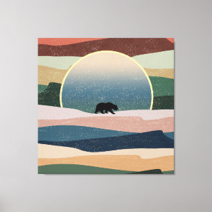 IMPRESSÃO EM TELA URSO NO SOL DE DESERTO