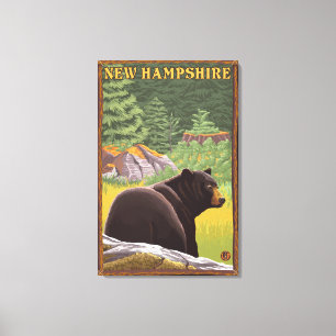 Impressão Em Tela Urso novo de HampshireBlack na floresta