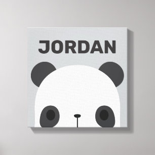 Impressão Em Tela Urso Panda Pequeno Fofo com Nome Personalizado