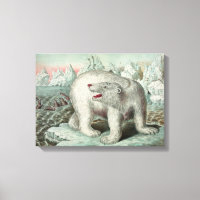 Urso Polar Na Ilustração Iceberg Vintage 18X13"