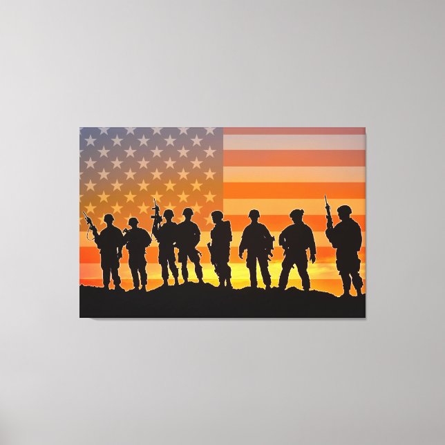 Impressão Em Tela US COMBAT SQUAD 32x48 (Frente)