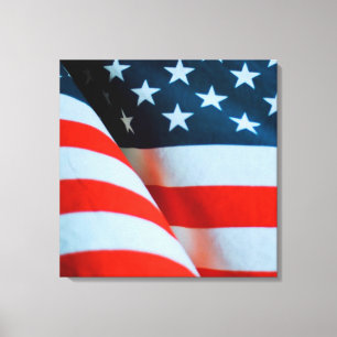 Impressão Em Tela USA American Flag Red White e Blue