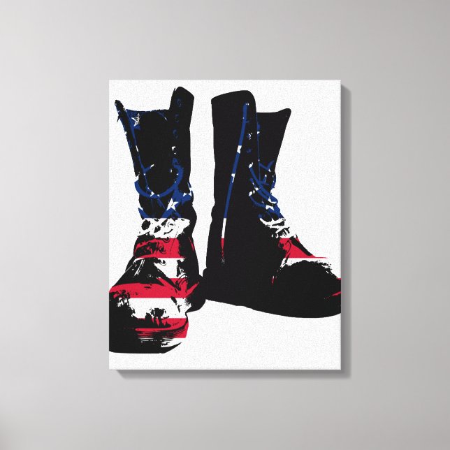 Impressão Em Tela USA Combate Boots (Frente)