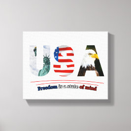 Impressão Em Tela "USA – Freedom Is a State of Mind"