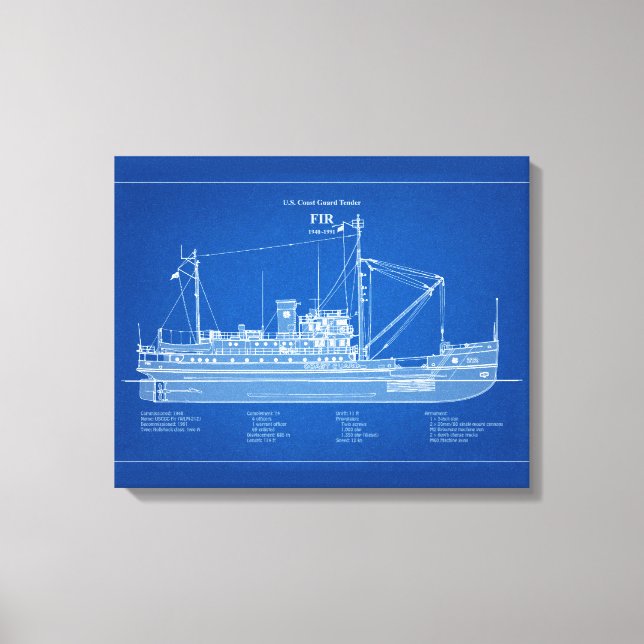 Impressão Em Tela USCG Tender Fir wlm- 212 - ABD (Frente)