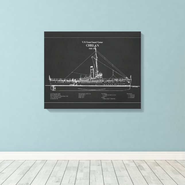 Impressão Em Tela USCGC Chelan - ABD (Insitu(piso de madeira))
