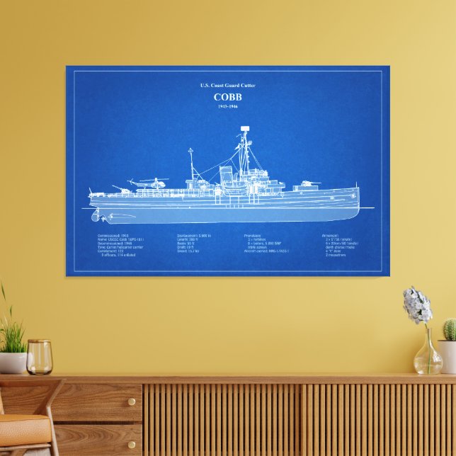 Impressão Em Tela USCGC Cobb wpg-181 - ABD (Insitu(Sala de estar))