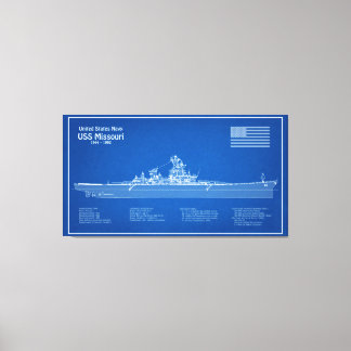 Impressão Em Tela USS Missouri - Entregar planos de projeto ABD