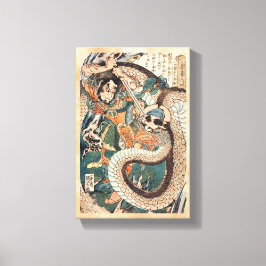 Impressão Em Tela Utagawa Kuniyoshi suikoden herói lutando cobra