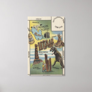 Impressão Em Tela UtahDepictions dos locais a ver em UtahUtah