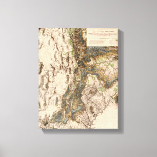 Impressão Em Tela UtahPanoramic MapUtah