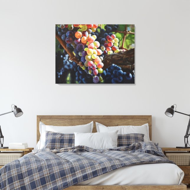 Impressão Em Tela Uvas de abundância para amantes e vinhas de vinho (Insitu(Quarto))