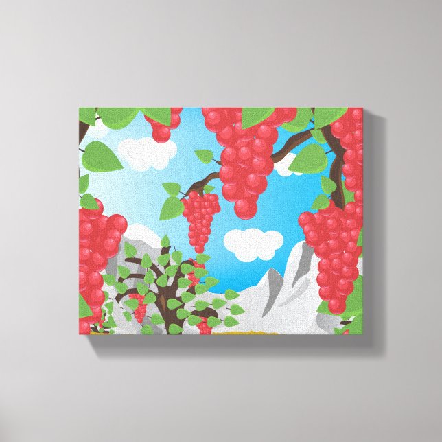 Impressão Em Tela Uvas de vinhedo (Frente)