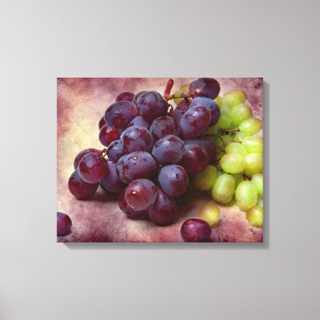Impressão Em Tela Uvas Vermelhas E Verdes (Frente)