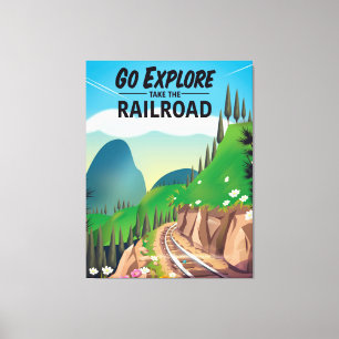 Impressão Em Tela Vá Explorar pegue a Ferrovia
