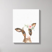 Vaca Castanho Floral De Aquarela, Bebês