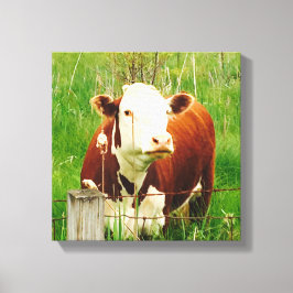 Impressão Em Tela Vaca Curiosa Fofa 4Carrie