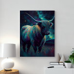 Impressão Em Tela Vaca De Plantação Azul-abstrato, Numa Pastagem À N<br><div class="desc">Vaca De Planta Azul abstrato numa Pastura À Noite Colorida. Linda vaca moderna em uma pastagem rural à noite cercada por estrelas.</div>