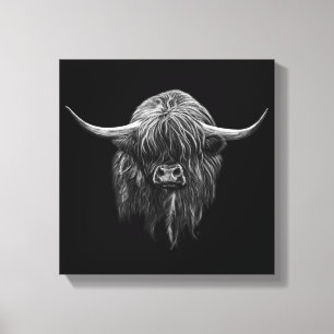 Impressão Em Tela Vaca escocesa das montanhas