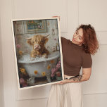 Impressão Em Tela Vaca Highland na Arte Floral Bathtub<br><div class="desc">Adicione um murro de chorume às suas paredes com este charmoso impressão de arte que apresenta uma vaca em terras altas desfrutando de um relaxante banho de bolhas em uma banheira vintage de pé-de-galinha. Cercado por papel de parede floral, florescentes e bolhas súbitas, esta cena lúdica combina encanto de fazenda...</div>