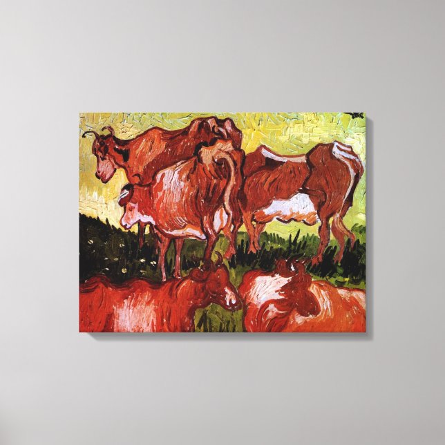 Impressão Em Tela Vacas após Jordaens Vincent van Gogh (Frente)
