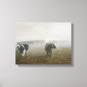 Impressão Em Tela Vacas no campo de milho