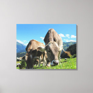 Impressão Em Tela Vacas que pastam em Áustria