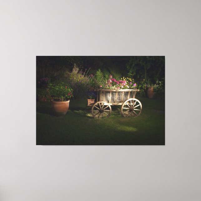 Impressão Em Tela Vagão Vintage com Flores (Frente)