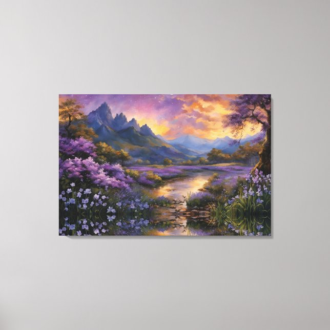 Impressão Em Tela Vale da lavanda em Dawn (Frente)