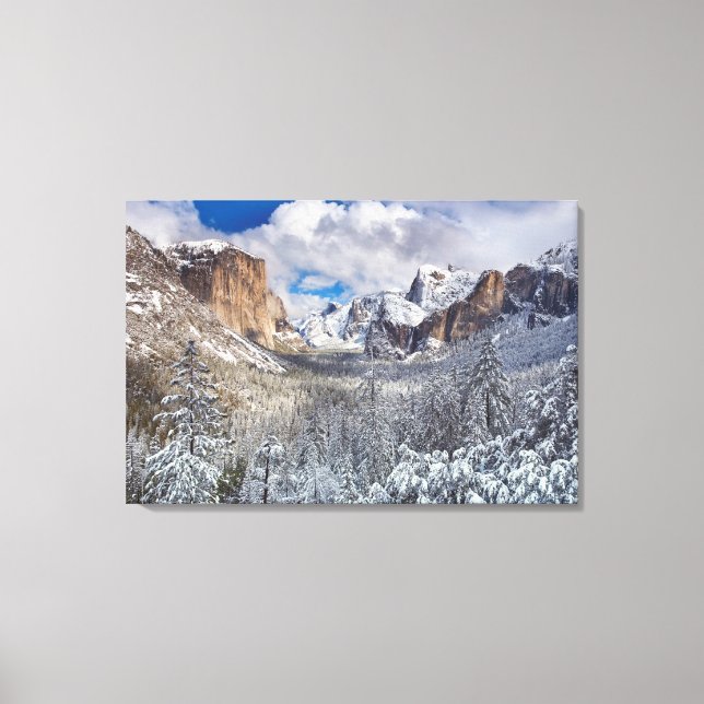 Impressão Em Tela Vale de Yosemite na neve (Frente)