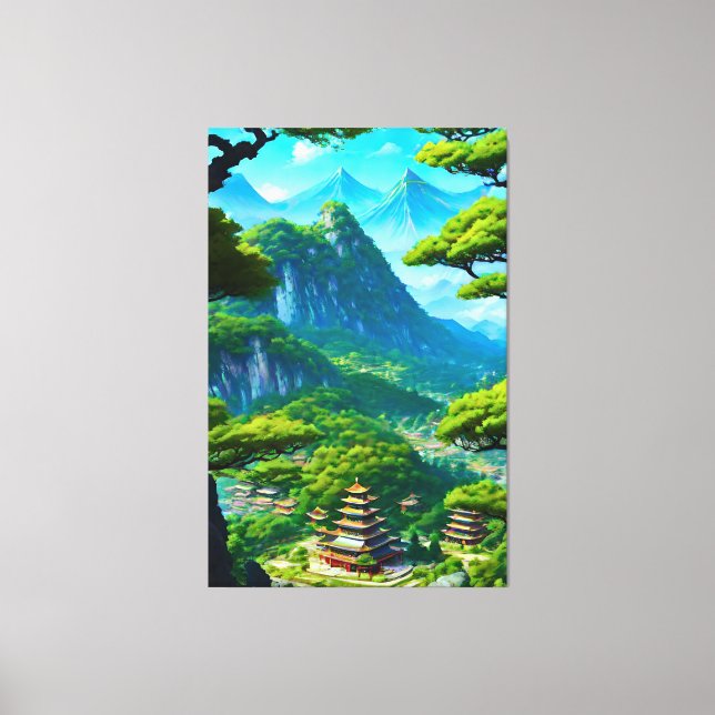 Impressão Em Tela Vale do Palácio Chinês (Frente)