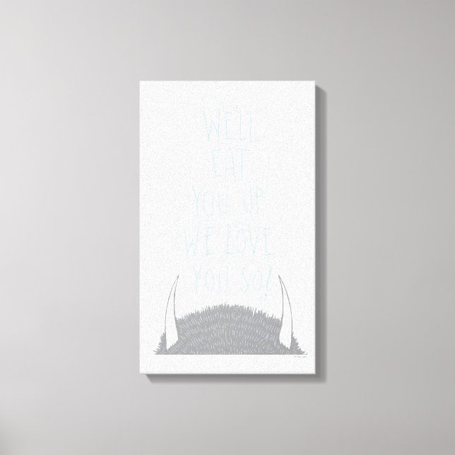 Impressão Em Tela Vamos Comê-Lo Amo-Lo Tanto! -Azul (Frente)