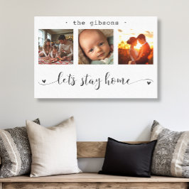 Impressão Em Tela Vamos de Colagem de Fotos Moderna Permaneça em Cas