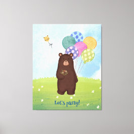 Impressão Em Tela Vamos para o Urso da Festa