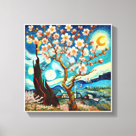 Impressão Em Tela Van Gogh Almond Blossom Landscape Moon