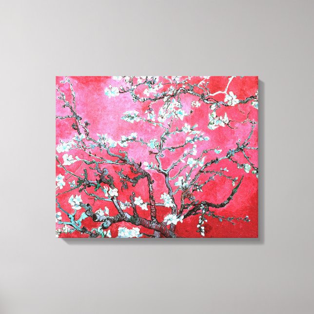 Impressão Em Tela Van Gogh Almond Blossomo Azul Vermelho (Frente)