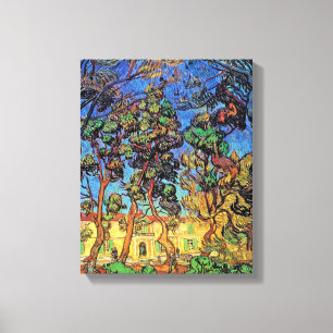 Impressão Em Tela Van Gogh - Árvores No Jardim Da Rua Do Hospital Pa