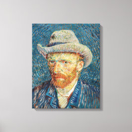 Impressão Em Tela Van Gogh - Autorretrato com um Chapéu de Feltro Ci