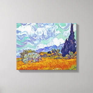 Impressão Em Tela Van Gogh - Campo de Trigo com Ciprestes