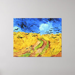Impressão Em Tela Van Gogh - Campo de trigo com corvos, famosa pintu
