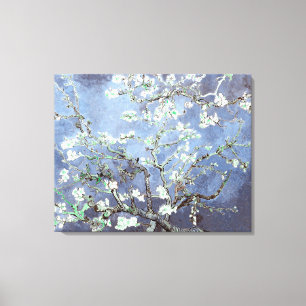 Impressão Em Tela Van Gogh Flores de Amendoeira Azul Aço