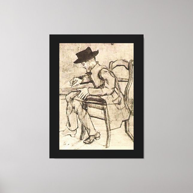 Impressão Em Tela Van Gogh - Homem Escrevendo, À Esquerda, (Frente)