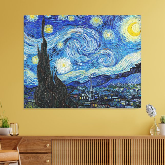 Impressão Em Tela Van Gogh - Noite Estrelada (Insitu(Sala de estar))