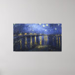 Impressão Em Tela Van Gogh - Noite estrelada sobre o rinoceronte<br><div class="desc">Starry Night Over the Rhone (setembro de 1888) é uma das pinturas de Arles de Vincent van Gogh à noite; foi pintada em um ponto na margem do rio que estava a apenas um minuto ou dois da Casa Amarela no Place Lamartine que Van Gogh alugava na época. O céu...</div>