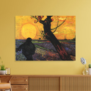 Impressão Em Tela Van Gogh; O Semeador, Agricultor Camponês Vintage