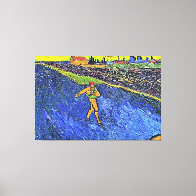 Impressão Em Tela Van Gogh - O Sower, famosa pintura, (Frente)