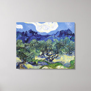 Impressão Em Tela Van Gogh - Oliveiras numa Paisagem Montanhosa