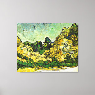 Impressão Em Tela Van Gogh - Paisagem de Montanha em Santo Remy
