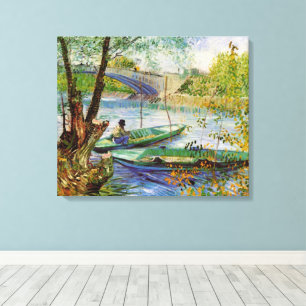 Impressão Em Tela Van Gogh Pescando na Primavera, Pont de Clichy